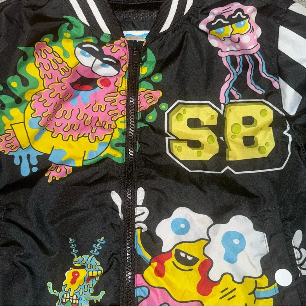 Nickelodeon‎ Kids Colorful Graphic Jacket Size 10/12 Members Only RARE